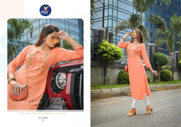 Vitara Royalty Rayon Designer Embroidery Kurti